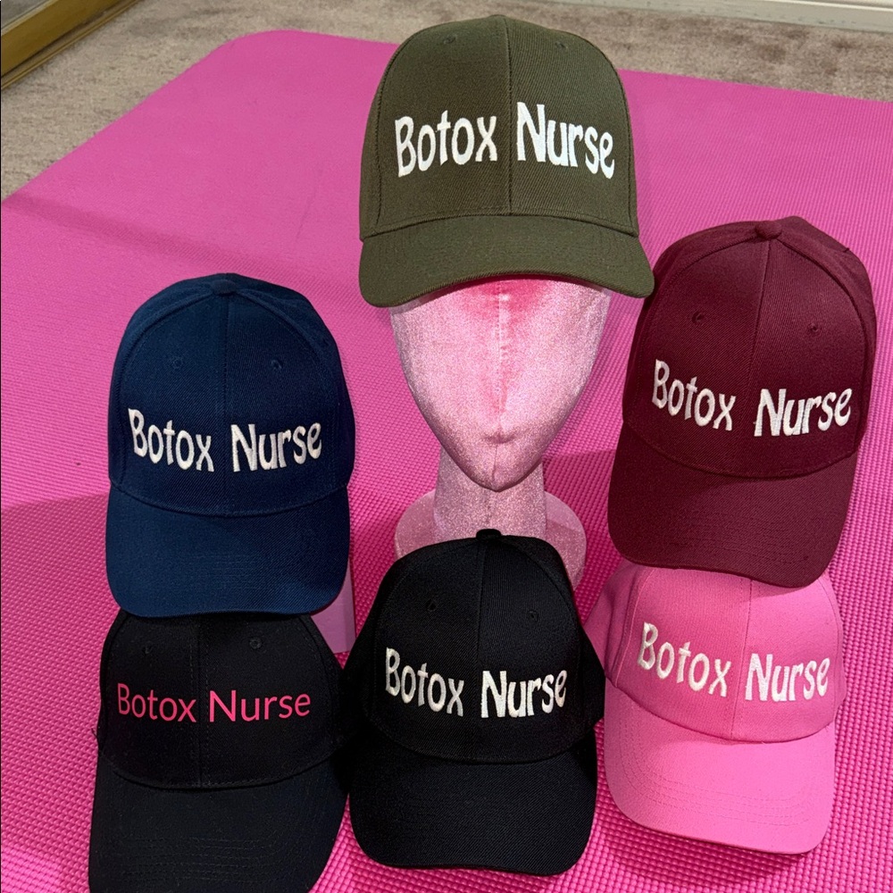 Botox Nurse Embroidered Baseball Caps - Multiple Colors